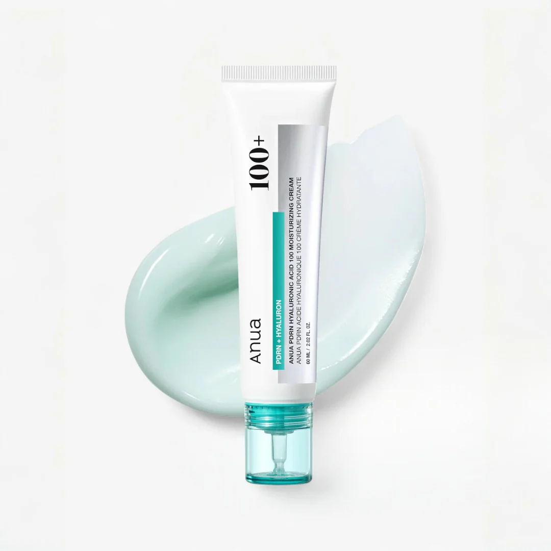Anua PDRN Hyaluronic Acid 100 Moisturizing Cream, Lightweight, Non-Greasy Hydrating Face Moisturizer with Salmon DNA for Glass Skin, Korean Skincare