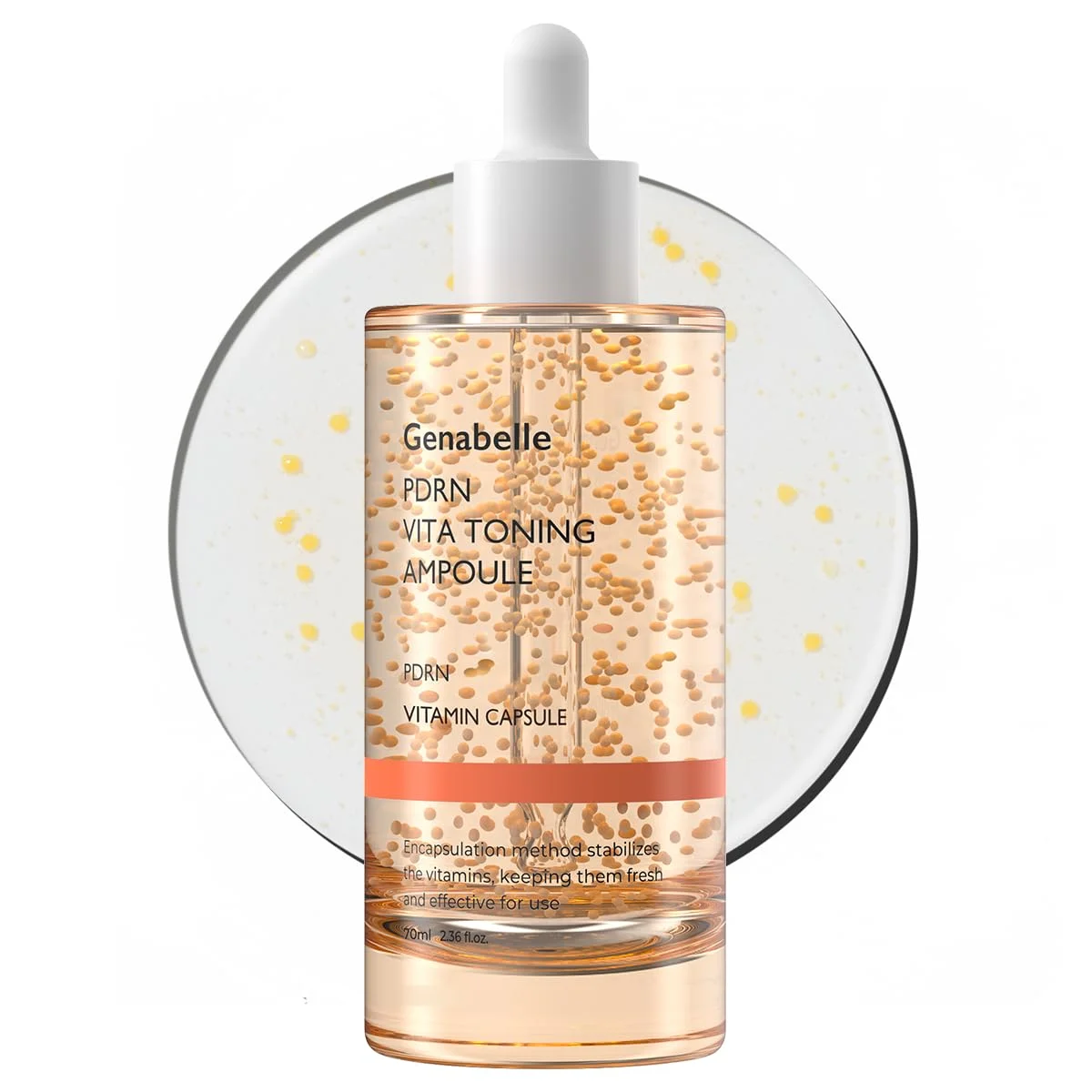 Genabelle PDRN Vita Toning Ampoule - Lightweight Glass Skin & Toning Ampoule with Vitamin B, C, E, PDRN, Serum for Blemishes, Fine Lines and Rough Skin Texture