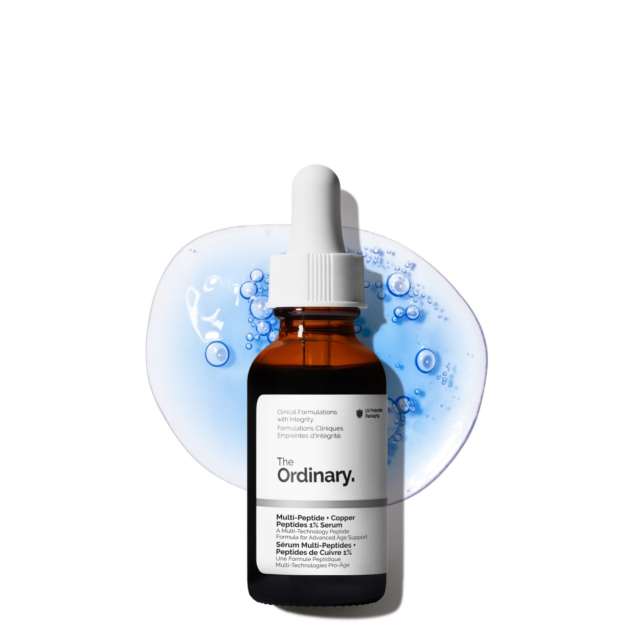the ordinary multi peptide + copper peptides serum bottle for collagen support and skin longevity skincare routine