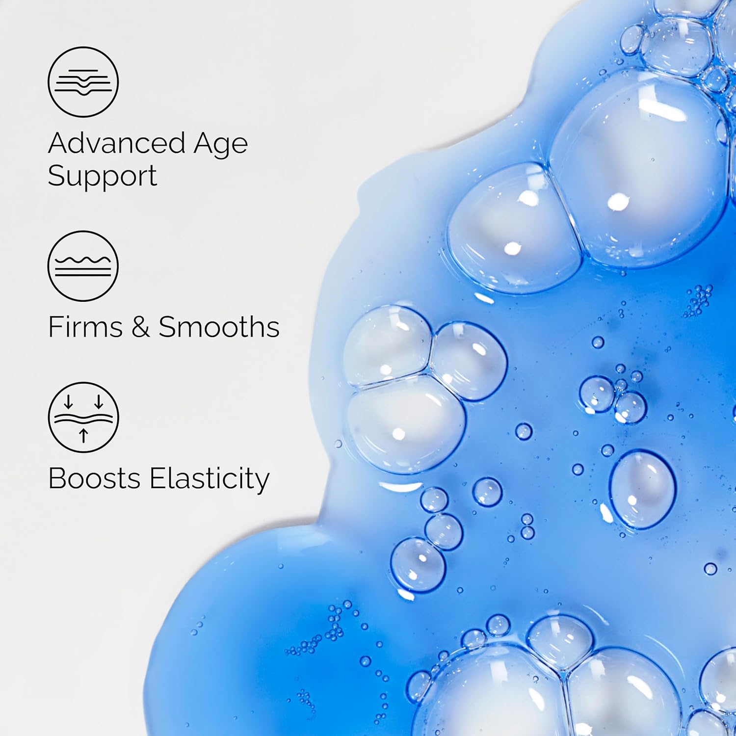 peptide serum texture showing firming smoothing and elasticity support for aging skin