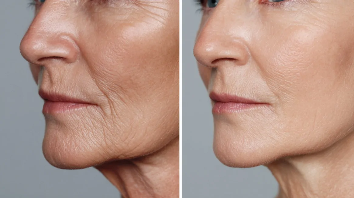facial volume and collagen recovery after weight loss showing skin elasticity improving over time