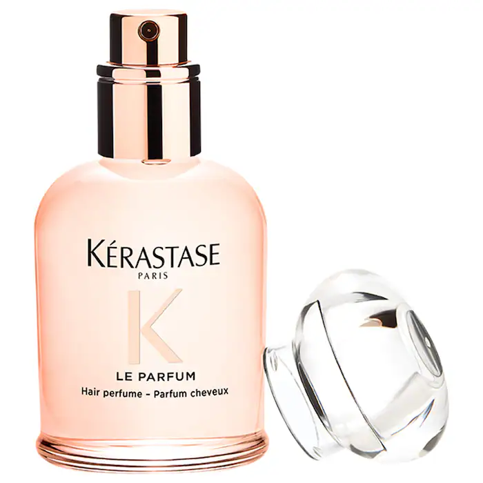 Kérastase Gloss Absolu Hair Perfume with citrus, vanilla, and rose for soft shiny hair