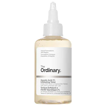 The Ordinary Glycolic Acid 7% Exfoliating Toner for dull skin and uneven texture